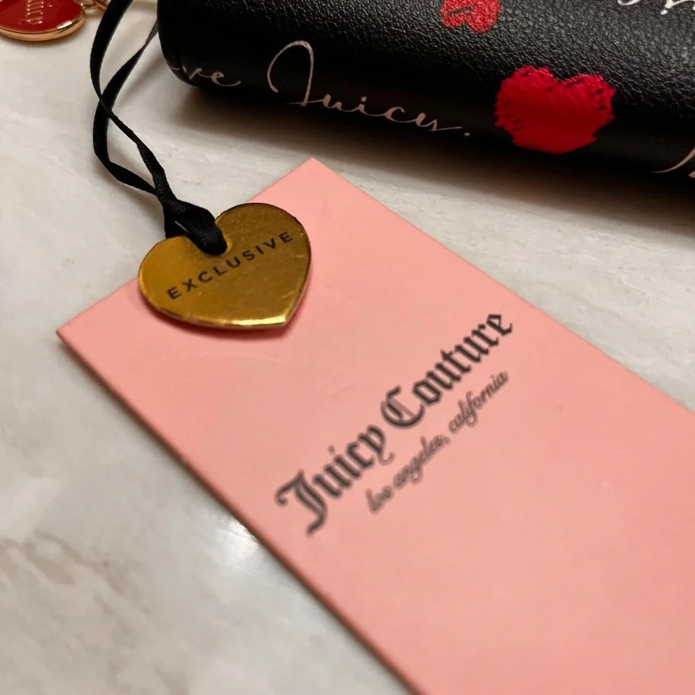 Juicy Couture Black Wallet with Red and Pink Hearts - Picture 2 of 9